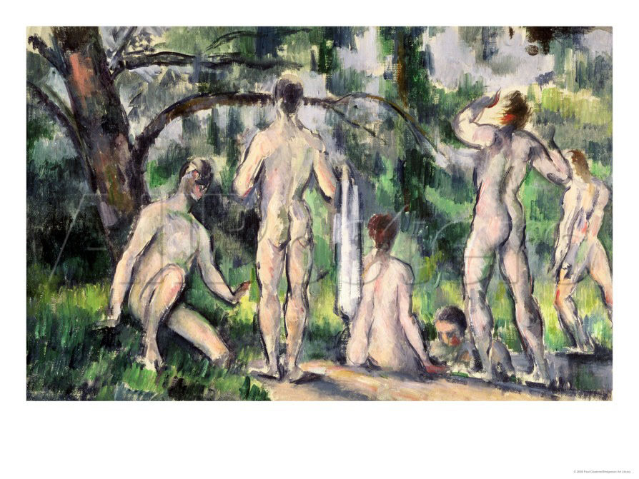 Study of Bathers, circa 1895-98 - Paul Cezanne Painting